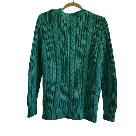 LL Bean Cotton Cable Knit Button Front Cardigan - Picture 3 of 13